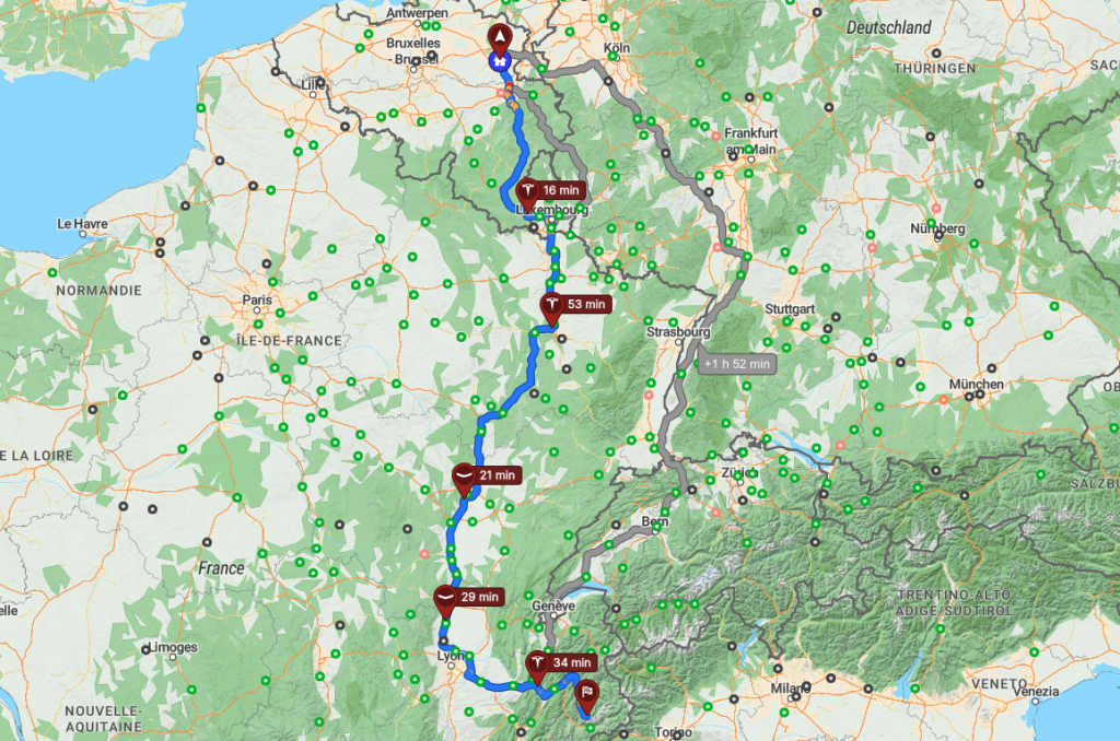 Op reis met een elektrische auto naar Val Thorens